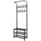 Metal Coat Shoe Rack Hall Tree 3-Tier Heavy Duty Iron Storage Bench 18 Hooks
